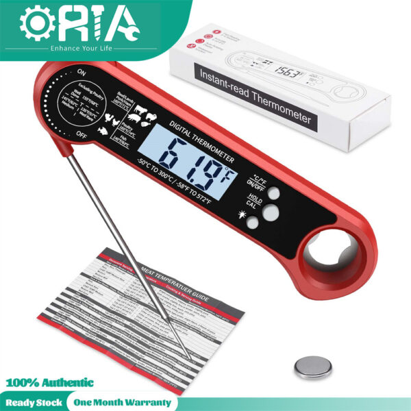 ORIA Digital Meat Thermometer, Instant Read Cooking Thermometer, UPGRADED WITH BACK LIGHT CALIBRATION, Fast Probe, for Kitchen, BBQ, Grill Food, Auto On/Off