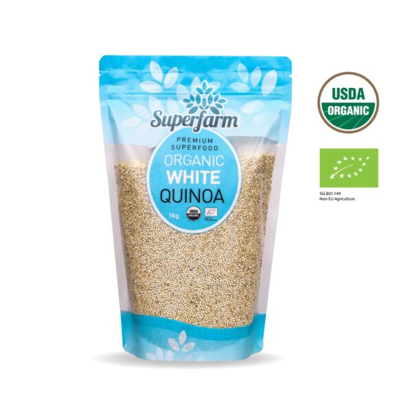 SuperFarm USDA Certified Organic White Quinoa 1kg