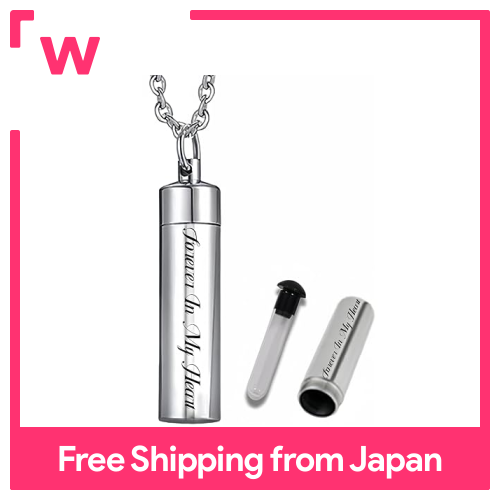 [HELICHRYSUM] Cremation pendant, memorial pendant, bone pendant, mini bone container, hand memorial necklace, initials engravable, free engraving, stainless steel, double waterproof, large capacity, memorial jewelry (necklace type), silver nkptd-2...