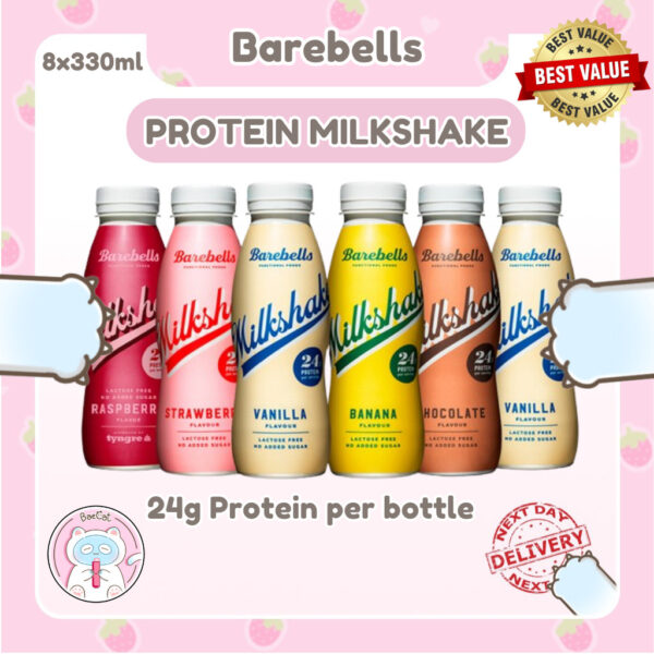 Barebells Protein Shakes | Post Workout Milkshake Drinks | High Protein Low Carb | 8 bottles