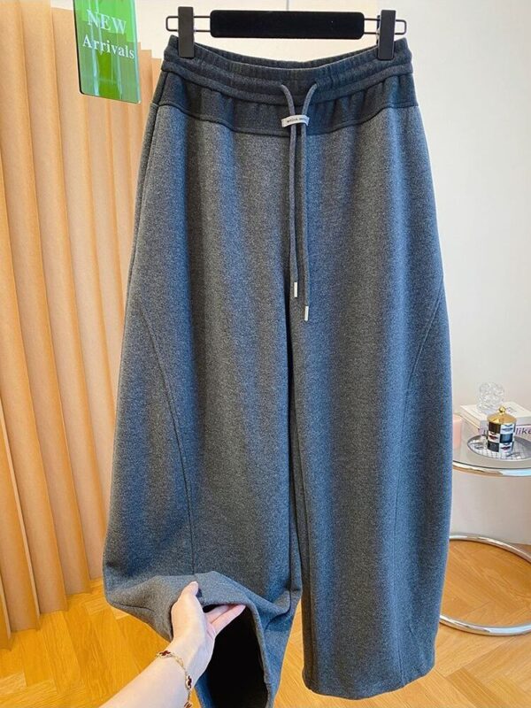 Vintage Color-blocked Drawstring Trousers