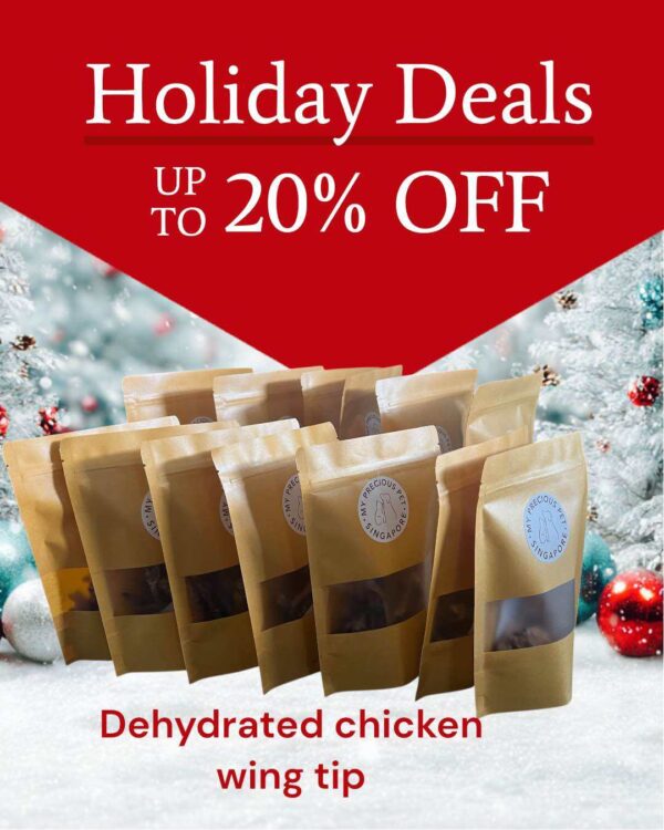 Dehydrated Chicken Wing Tip 50g , a Natural Dental Chew