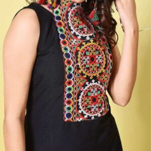 Black embroidered work kurti