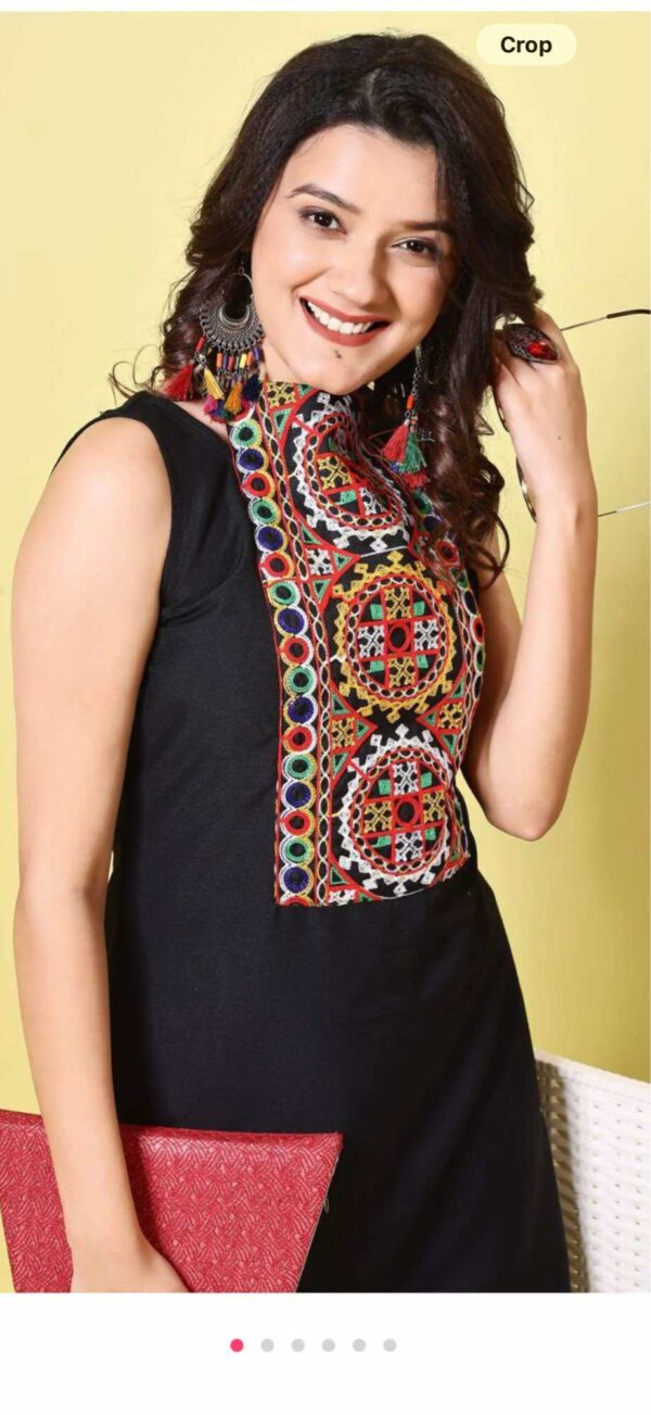 Black embroidered work kurti