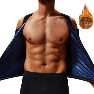 【Best Price Guaranteed】 Men's Heat Trapping Zipper Sweat Enhancing Vest - Sauna Suit Shirt Compression Vest Shapewear Top for Gym Exercise