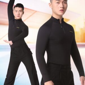 Latin Ballroom Dance Shirt Black