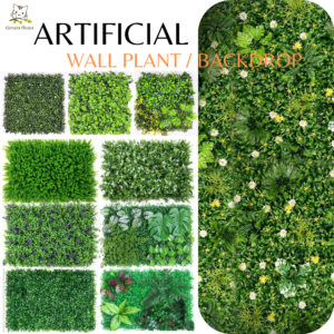 [SG SELLER] Artificial Green Wall Backdrop Panels Artificial Backdrop Indoor Outdoor Plant Wall Decor Hanging Wall Plant Fake Backdrop Artificial Flower Small Wall Plant