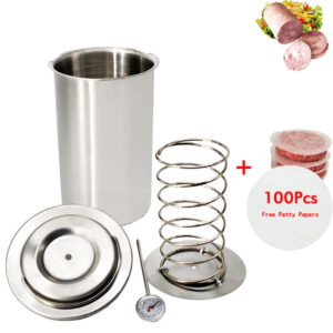 AREYOUCAN Stainless Steel Ham Press Maker Seafood Meat Poultry Tools With 100 Pcs Papers Kitchen Cooking Tools