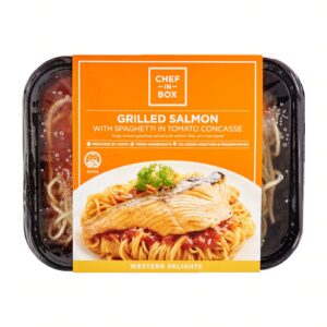 Chef-in-Box Grilled Salmon With Spaghetti In Tomato Concasse - Frozen